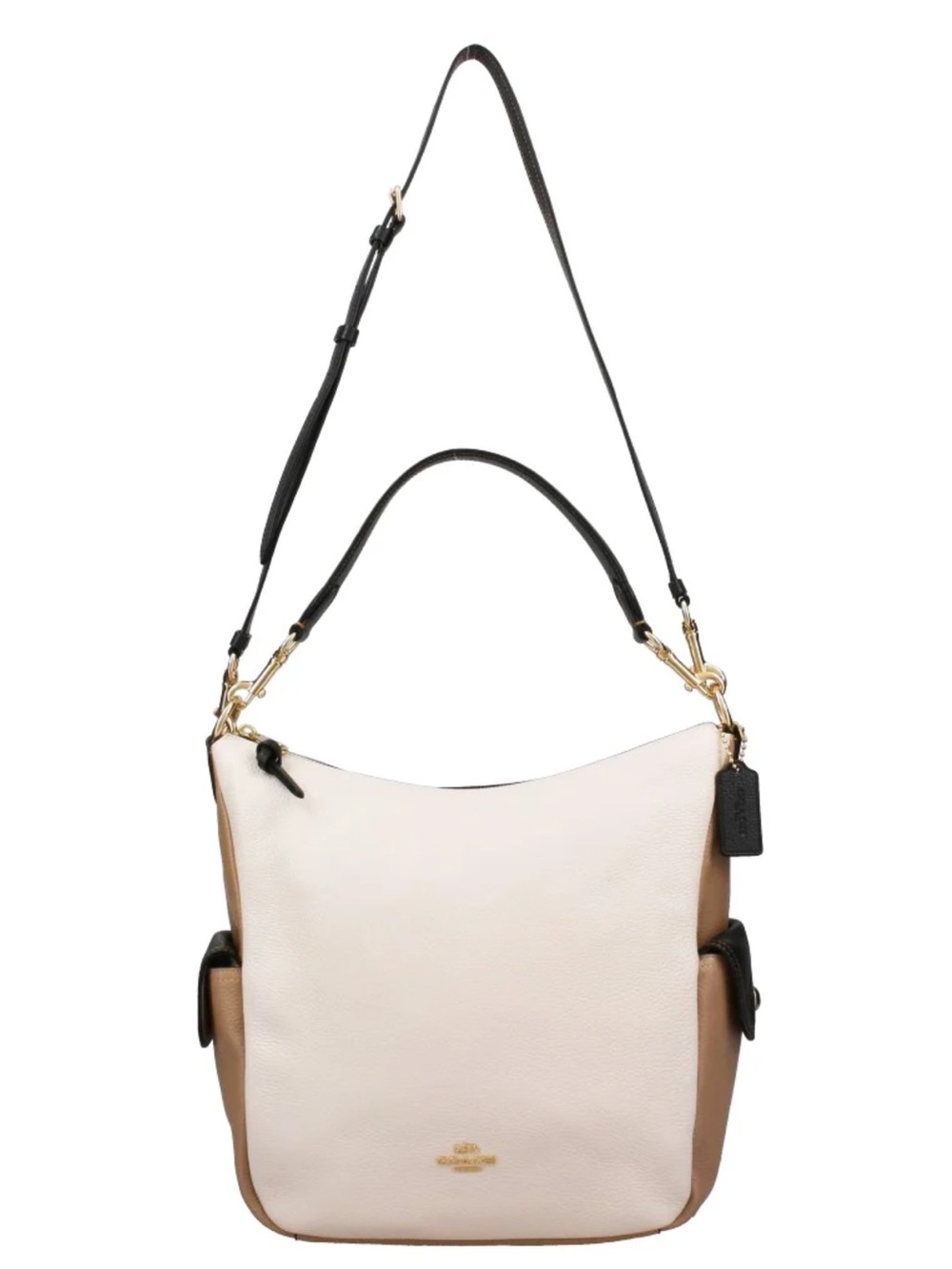 Coach Pennie Shoulder Bag In Colorblock - White/Tan/Brown